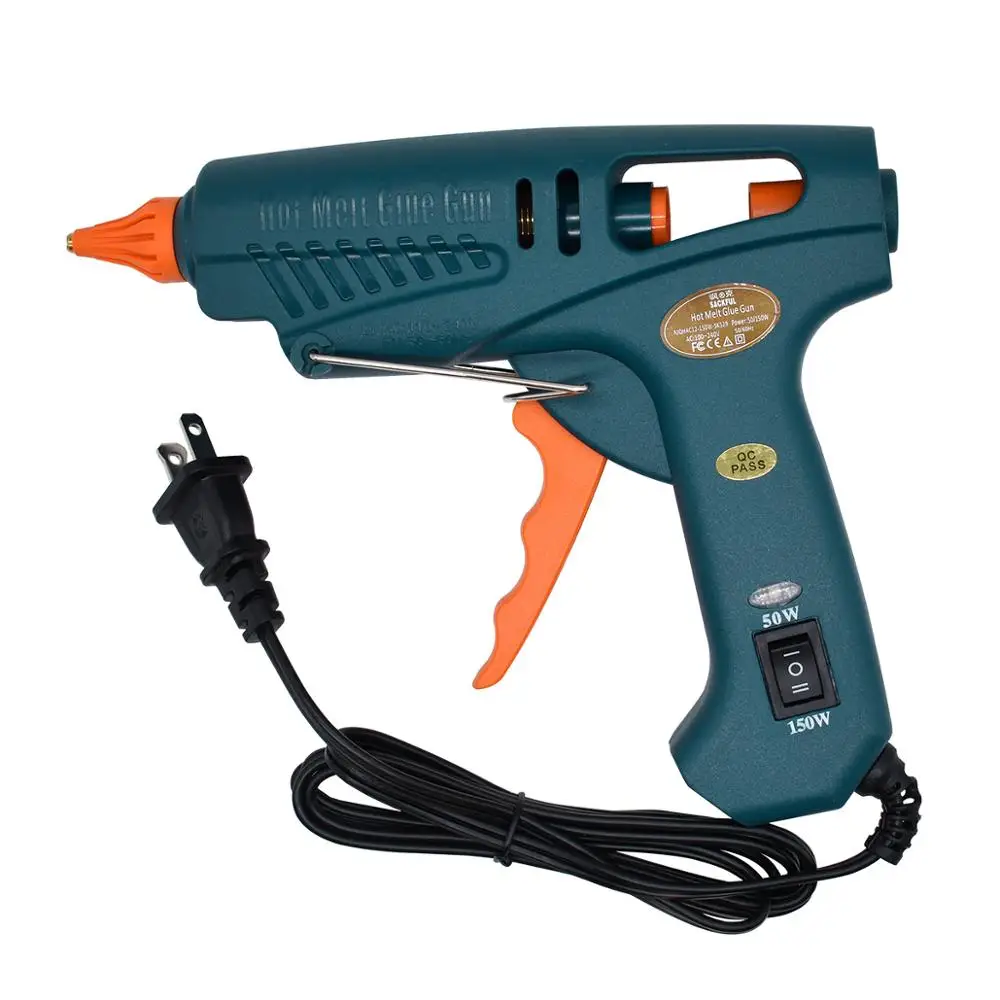 Hot melt Glue Gun Single， Packing SET-8 15 IN 1 Tool KIT Silicone gun 50W/OFF/150W Switch Use 11mm Glue Stick Pure copper nozzle 3