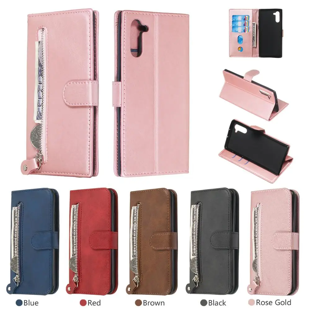 

Leather Flip Zipper Wallet Case For Samsung Galaxy S9 S10 E plus Note 8 9 10 pro A10 A20 A30 A40 A50 A60 A70 M10 A20 M30 Cover