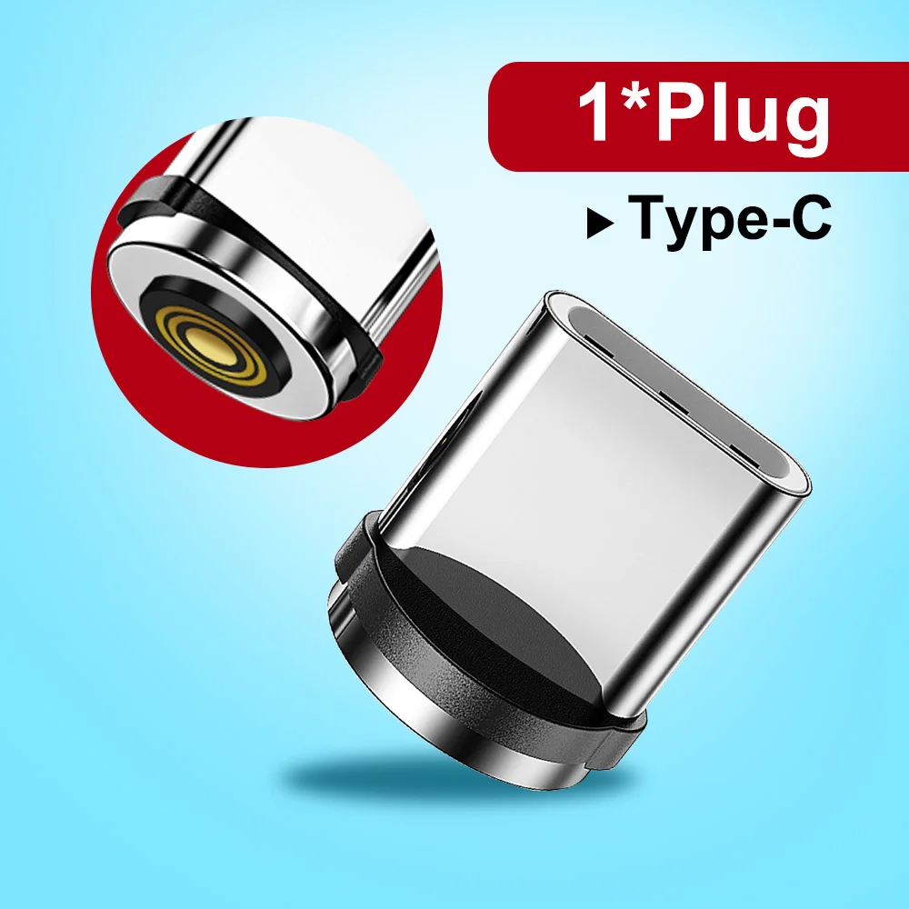 Магнитный кабель Twitch 90 градусов, 2 м, 1 м, Micro usb кабель, usb type c, 3A, шнур для быстрой зарядки для iPhone, samsung, USB C, магнитное зарядное устройство - Цвет: Only Type C Plug