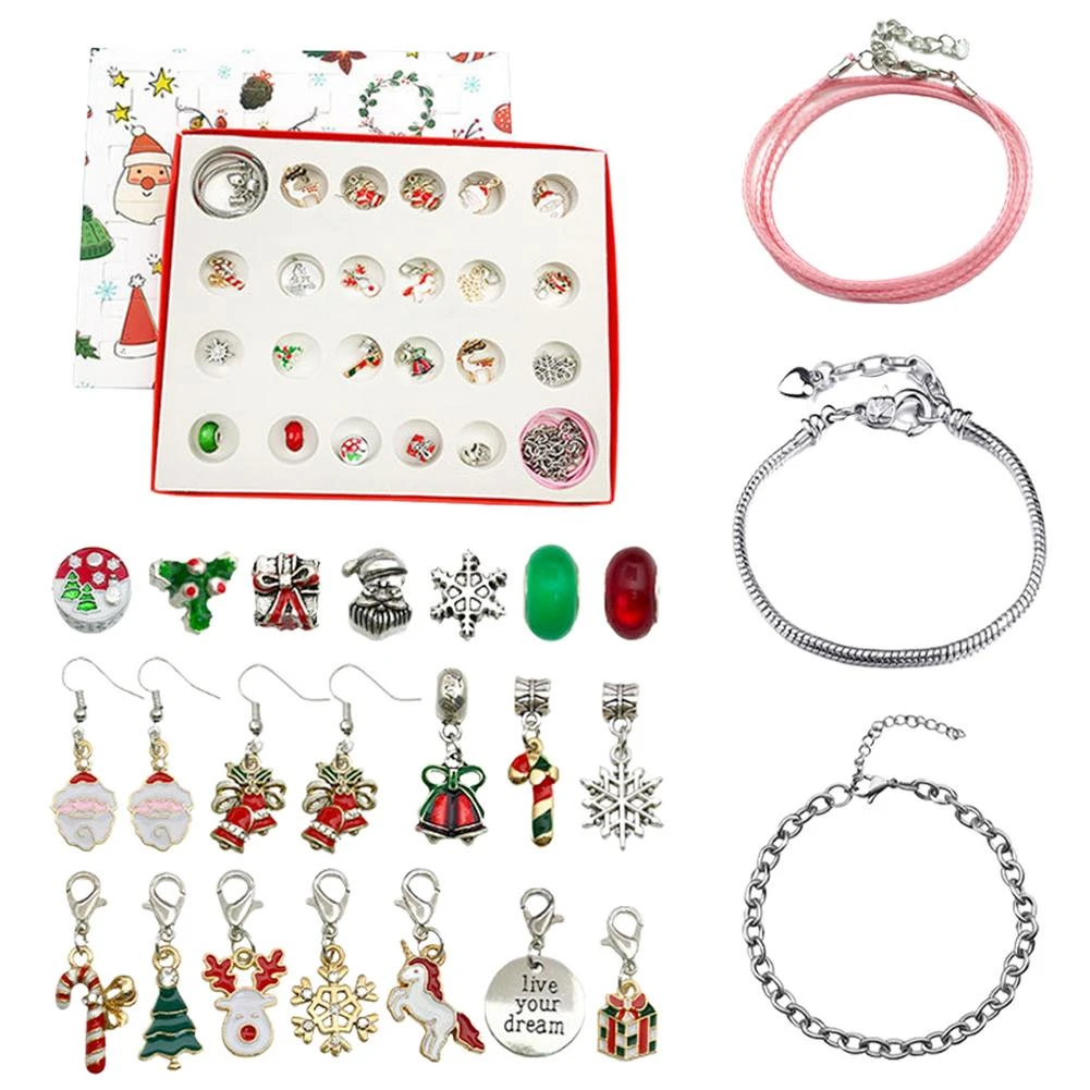 Lindo DE cuenta regresiva de de Navidad DIY 24 días Charms pulsera cuentas SurpriseBox para niñas niños de regalos de navidad|Calendarios de Adviento| - AliExpress