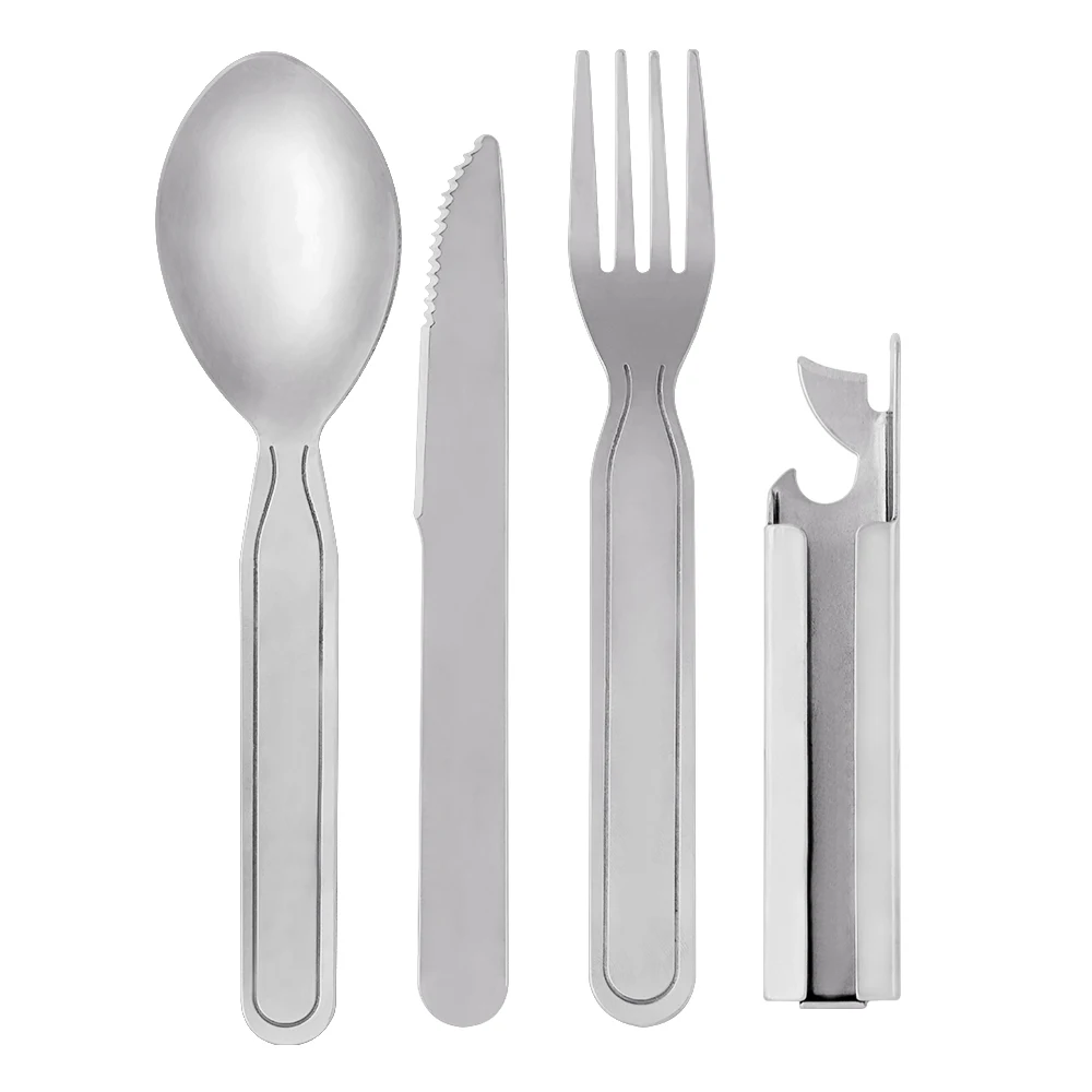 

4pcs/set Portable Tableware Outdoor Picnic Utensils Set Stainless Steel Spoon Fork Knife Dinnerware Camping Cooking
