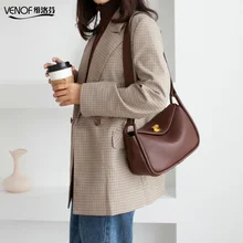 VENOF модные сумки через плечо из натуральной кожи для женщин, одноцветная женская сумка-мессенджер, вместительные сумки через плечо, роскошные сумки для женщин