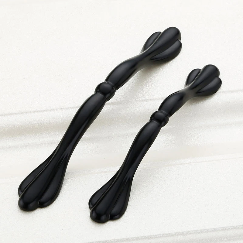 Черные дверные ручки шкафа современные американские декоративные из цинкового