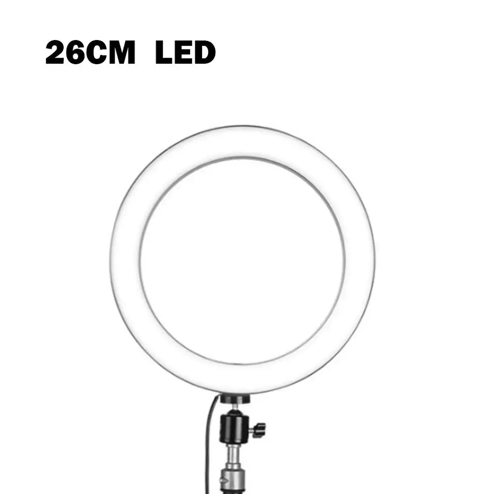 16/26 см 10 дюймов Фотография СВЕТОДИОДНЫЙ селфи кольцо светильник Камера телефон кольцевая лампа с настольные штативы для макияжа мобильного телефона в реальном времени Studio - Цвет: 26CM  LED