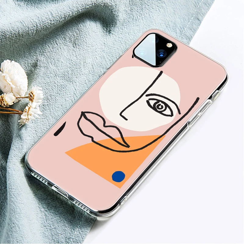 Abstract Art Painting Matisse Face Silicone Phone Case for Apple iPhone 12 Mini 11 Pro XS Max X XR 6 6S 7 8 Plus 5 5S SE 2020
