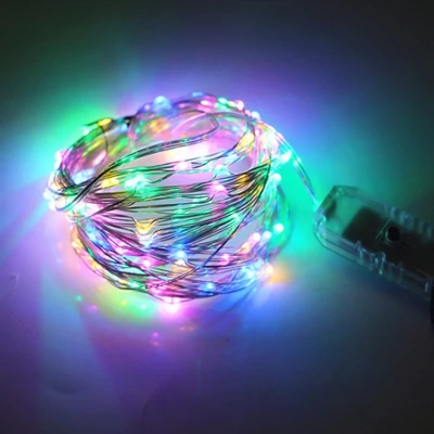 USB 5 м/10 м светодиодный светильник s с пультом дистанционного управления, серебристый медный провод, сказочный светильник для свадьбы, Рождества, праздника, украшения для спальни - Испускаемый цвет: RGB