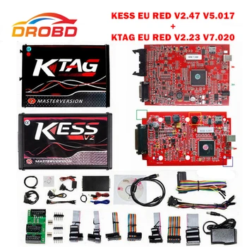 

KESS V2 V2.47 V5.017 KTAG V2.25 V7.020 4 LED EU Red ECM Diagnostic Tool Online Master Version ECU Programmer tool for car/truck