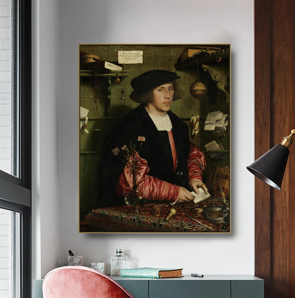Canvas Art Oil Painting《Portrait of Georg Giese》Hans Holbein Poster Picture Wall Decor Modern Home Decoration For Office | Дом и сад