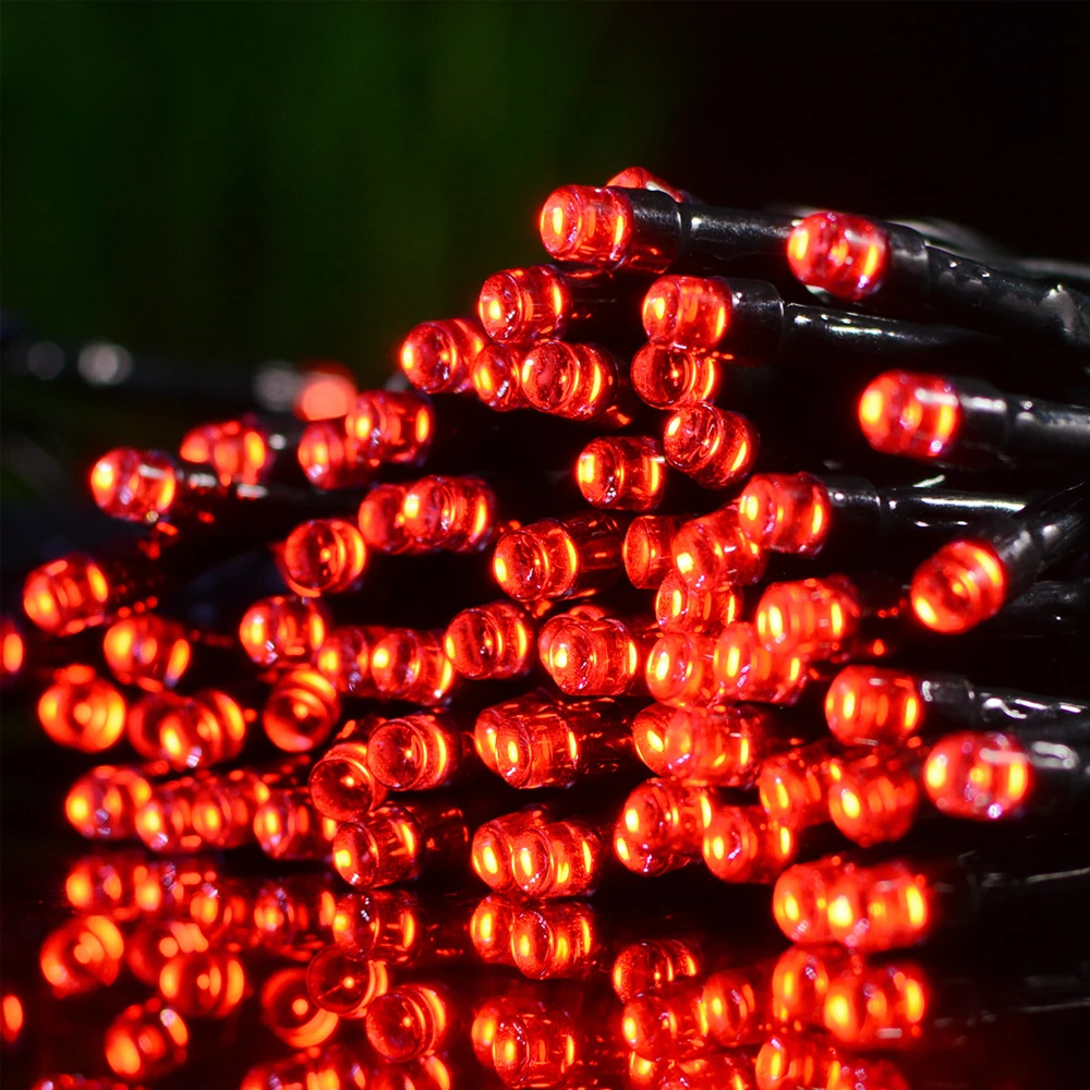 Светящаяся гирлянда с солнечной батареей 200LED Строка Рождество для улицы садовый фонарь строка