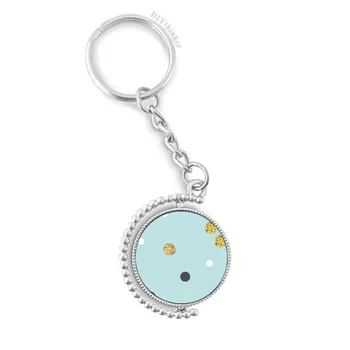 

Golden Abstract Plants Art Pattern Rotatable Key Chain Ring Keyholder