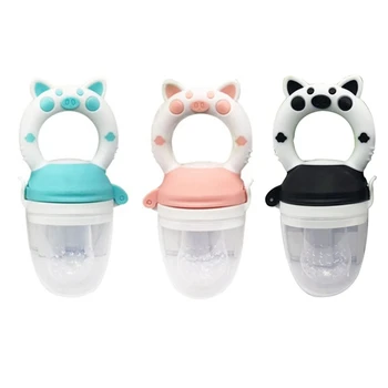 

Small Pig Handle Pacifier Feeder for Baby Food Grade Silicone PP Training Nipple Milk Fresh Fruit Nibbler Teat Pacifier Bottles