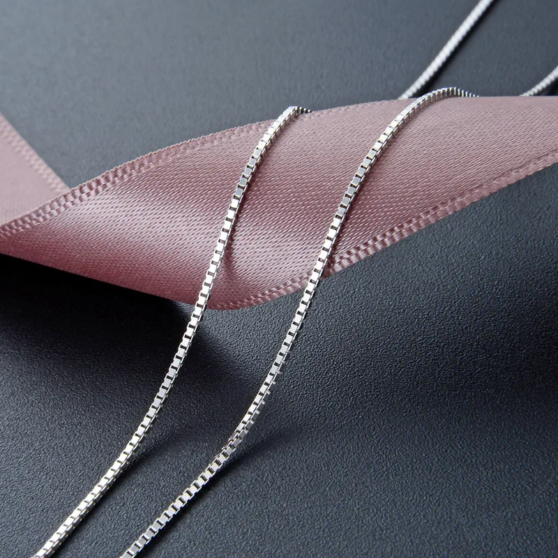 

Korean-style Simple S925 Fine Silver 08 Box Necklace Women's Simple Choker Fashion Popular Ornament