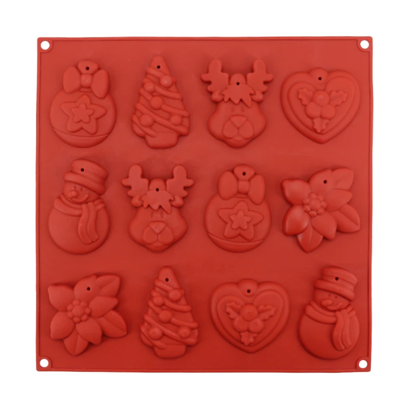 

Silicone Christmas Tree Snowman Candy Chocolate Baking Tool Bakeware Decorating Aromatherapy Wax Mold