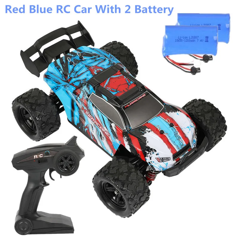 Red Blue 2battery HS18321 Радиоуправляемый автомобиль 4WD 1/18 2,4 г 36 км/ч высокоскоростной пульт дистанционного управления автомобиль дрейф гоночный багги большая нога монстр грузовик детские игрушки автомобили подарок - Цвет: Red Blue 2battery