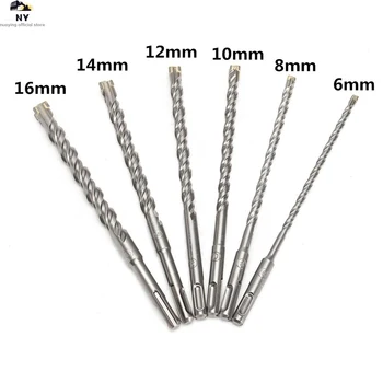 

Electric Hammer Drill Bit Masonry Drilling Diammer 6 8 10mm Length 200mm For Concrete Brick Block Hole Saw SDS Plus