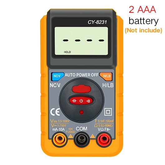 CY-8231 USB зарядка NCV умный ЖК-цифровой мультиметр электрический тастер инструменты фонари подсветка большой экран Напряжение Ток Ом метр - Цвет: CY-8231