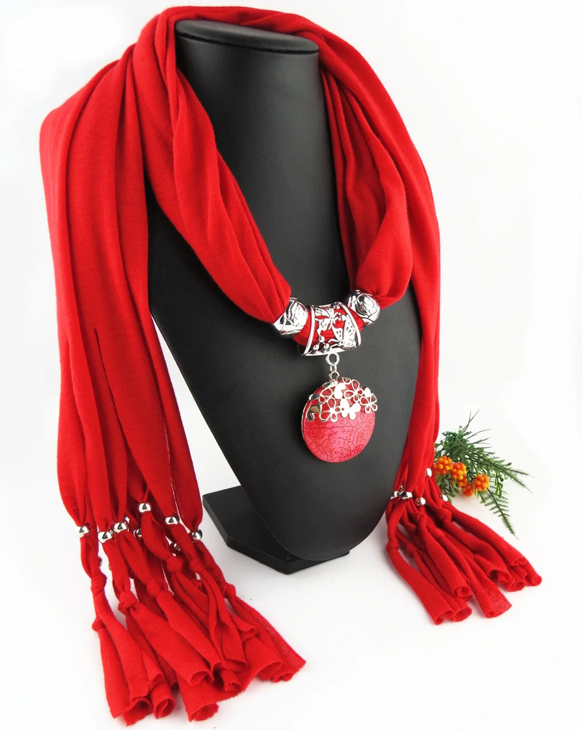 

10 kinds of pendant jewelry scarf polyester pure fringed resin pendant scarf