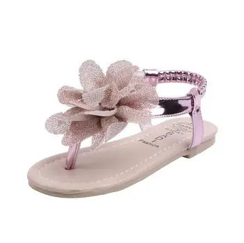 

2020 New Girls Shoes Flat Heel Sandals Kids Girls Summer Little Kids Shoes Princess Dress Bow Fashion Shoes Teenage Girls