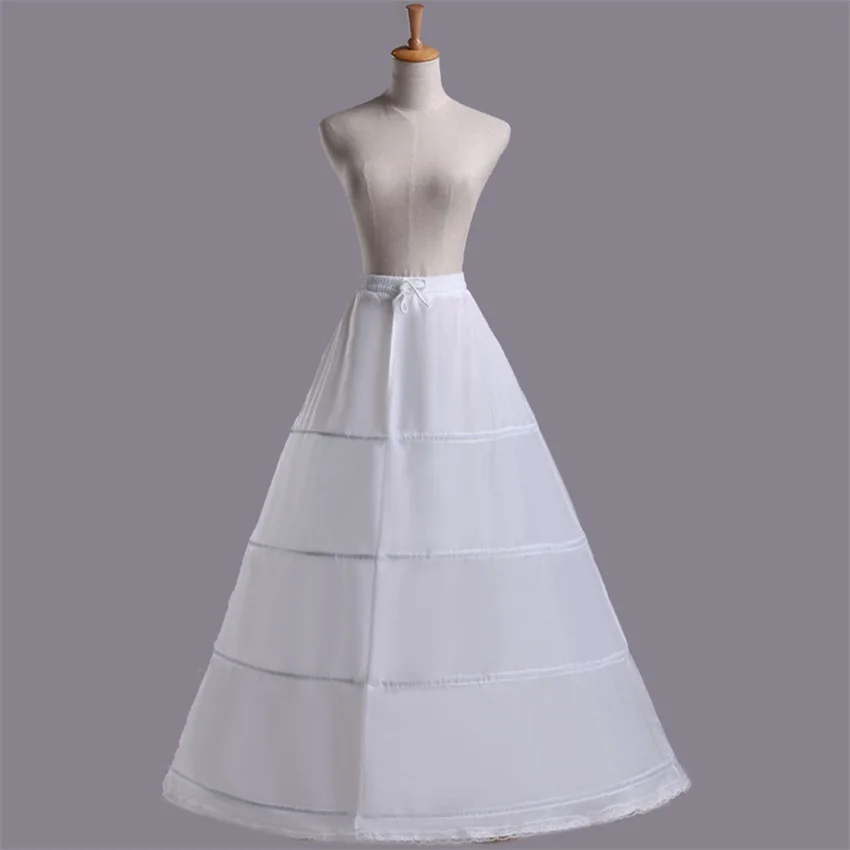

Free shipping High Quality White 4 Hoops One Layer 1M Women Petticoat Crinoline Slip Underskirt For Wedding Dress Elastic Waist