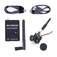 Mini 5.8g fpv 48ch 25mw transmissor VTX-CAM com 800tvl câmera e skydroid otg uvc receptor para android tablet do telefone móvel