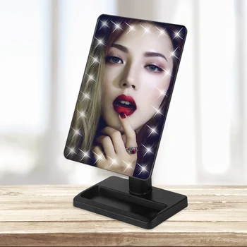 

Square Shpe Desktop Adjustable Brightness LED Facial Makeup Mirror Women Bedroom Tabletop Makeup Cosmetic Mirror