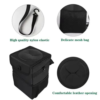 

Top brand custom 3D waterproof folding Oxford cloth car trash can back-mounted storage box storage bag car inter accessories