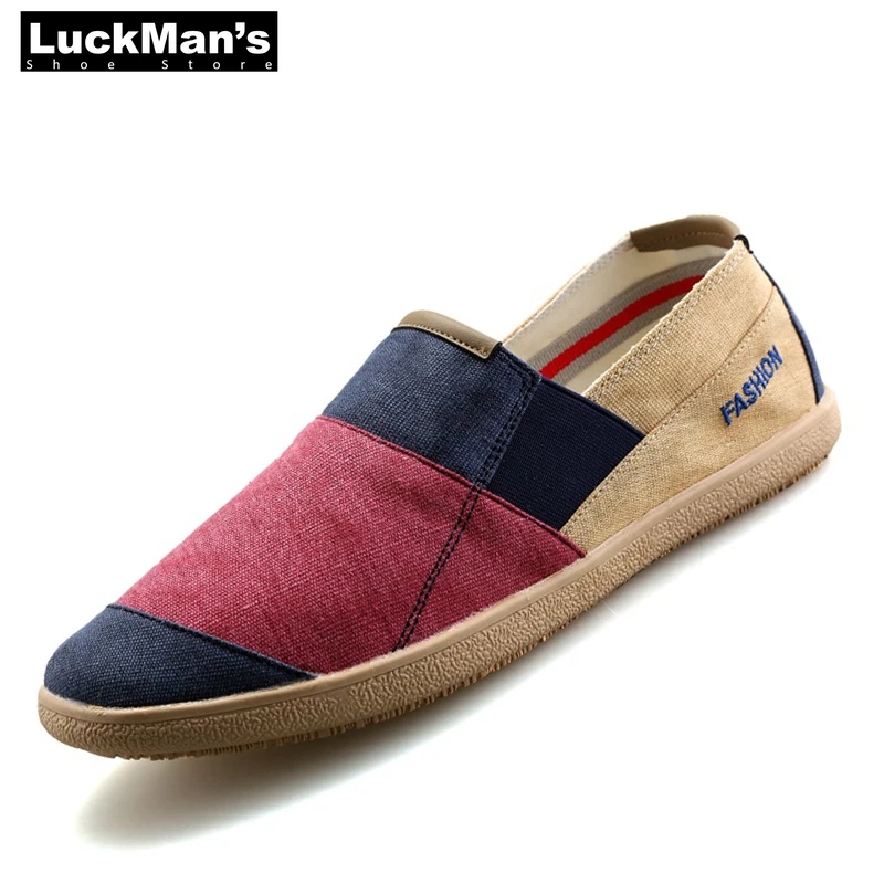 wide men's canvas loafers