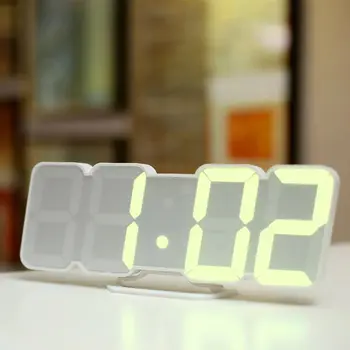 

115 Color LED 3D Digital Desk Wall Clock 12/24h Thermometer Remote/Vioce Control