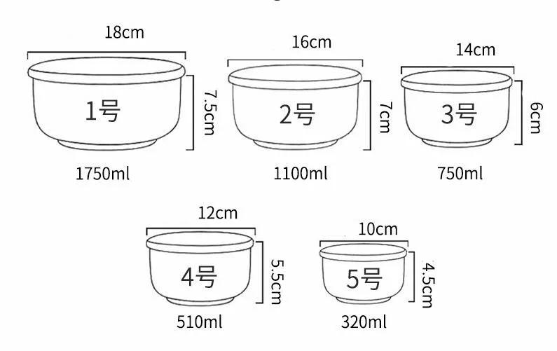 Эмалированная чаша, набор из пяти предметов для газовой плиты, эмалированная чаша для сохранения свежести, герметичная коробка с крышкой 0463