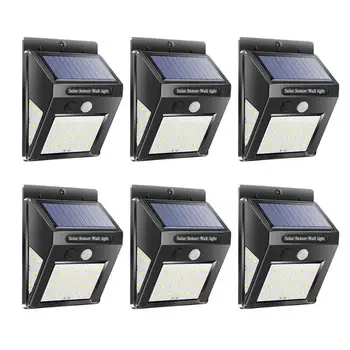 

6pcs 40 LED Solar Powered Light PIR Motion Sensor Rechargeable LED Solar Wall Light Outdoor Waterproof Garden Yard Lamps