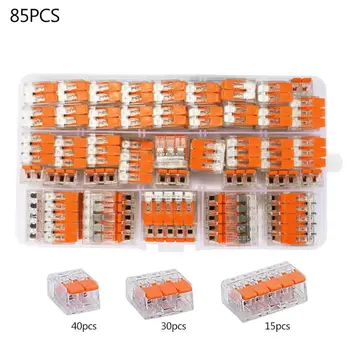 

75/85pcs 2/3/5 Way Terminal Block Electric Cable Wire Wiring Cable WireConnector