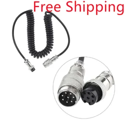 8Pin Coiled Extension Microphone Cord 8Core Aviation Male Plug to 8Core Aviation Female Plug Cable