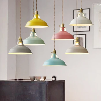 

Modern LED Pendant Lights Multicolour Dining-room Restaurant Lamp Switch Pendant Lamps Twisted Wire Home Decration Lighting E27