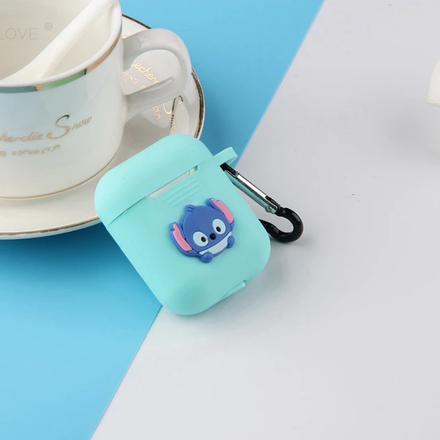 1322O1 3D чехол для наушников для AirPods 2, силиконовый чехол с милым мультяшным медведем для Apple Air pods, чехол для наушников с котом, поросенком, кольцом на палец - Цвет: 1322O1