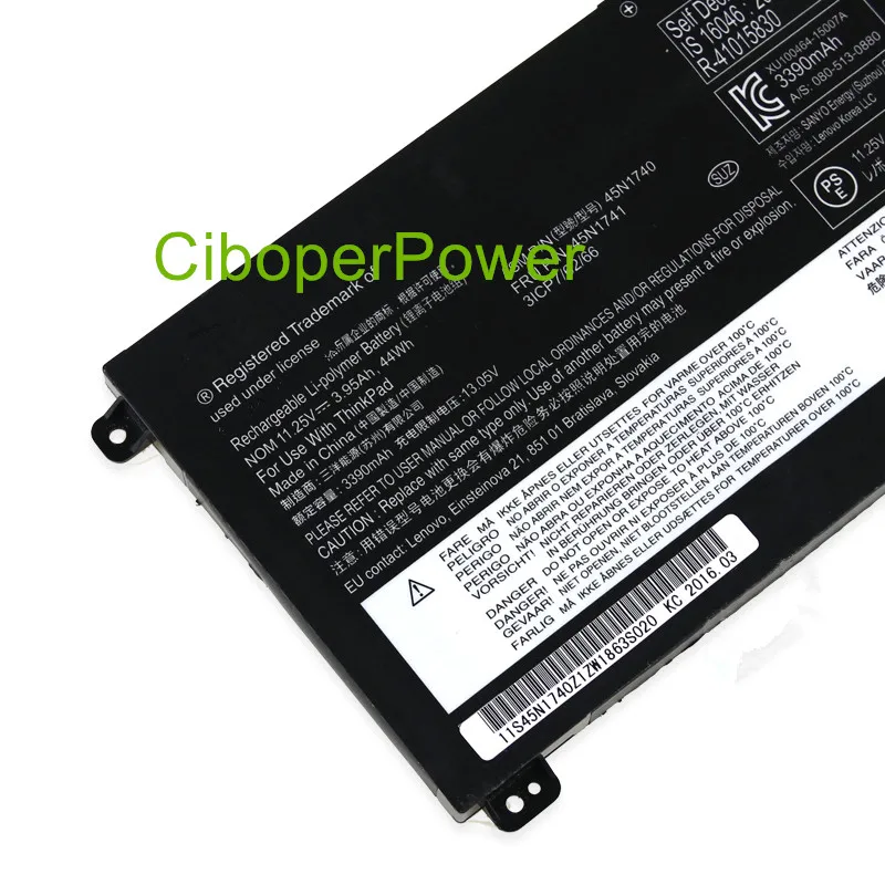 Оригинальное качество ноутбука Батарея для 45N1742 Батарея T550 T550s W550 W550s 45N1740 45N1741