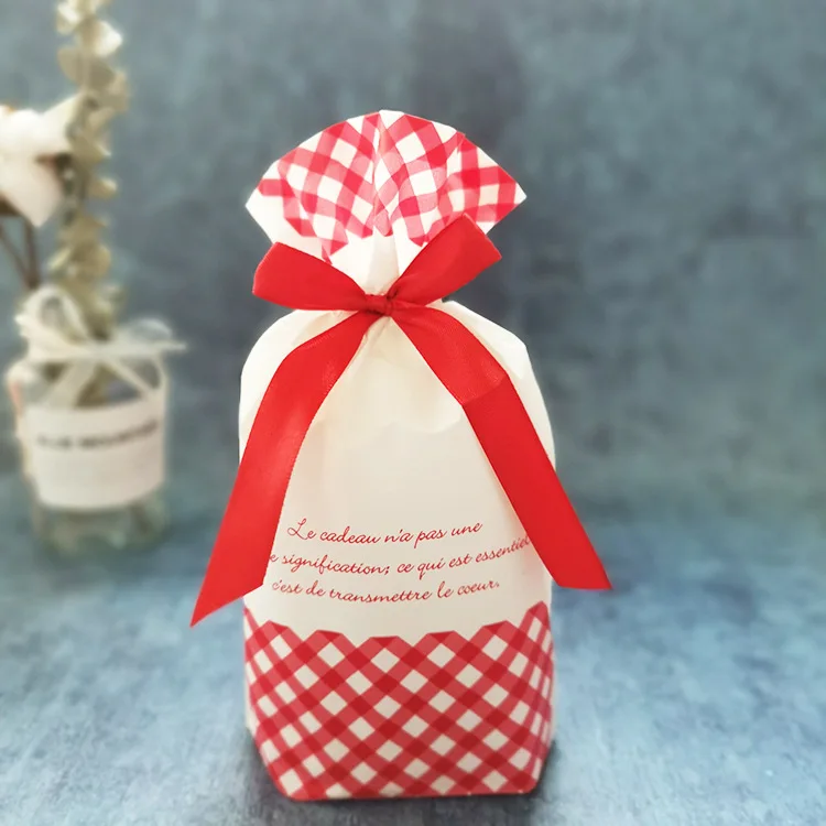 50 шт/100 шт Рождественский подарок мешок украшение праздника мешок конфеты печенье закуски мешок для упаковки еды Шнурок Пакет карман - Цвет: Christmas bag-12