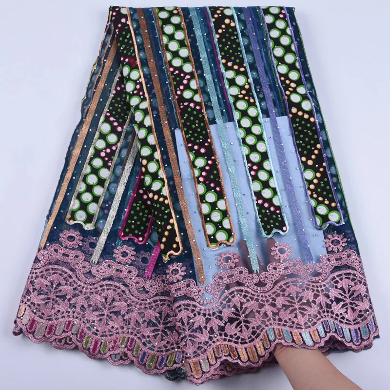 

2019 Many Stones African Net Lace Fabric Embroiderey Design French Mesh Lace Fabric Awesome Nigerian Bridal Garment Sewing A1705