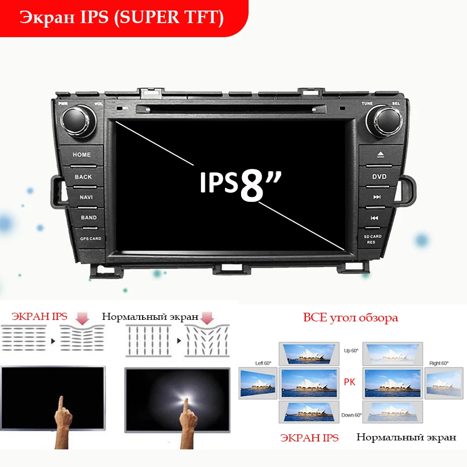4G+ 64G 8 CORE 2 DIN Android 9,0 автомобильный Радио dvd-плеер gps для Toyota Prius 2009-2013 стерео Мультимедийный блок wifi DSP DVR obd2 ips