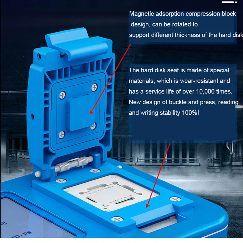  Newest JC P8 PCIE NAND Programmer For iPhone 8 8P X Hard Disk Read Write Error SN Repair Underlying