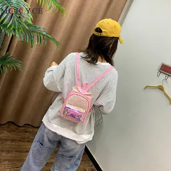 

Fashion Sequins Backpack Laser Splicing Cute Bowknot Princess School Book Bags Children Colorful Mini Backpack