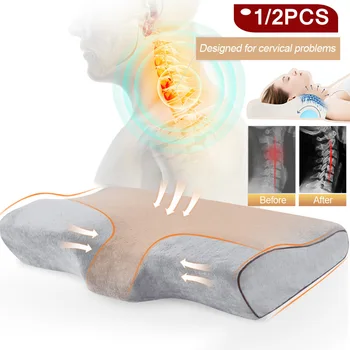 

1/2PCS Memory Foam Pillow Orthopedic Sleep Massager Pillow Neckrest Bedding Pillows For Sleeping Fiber Slow Rebound Cervical