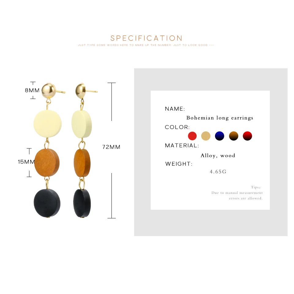 Hacd3255fd9e242b8b8cce9f0e4029b09M - BICUX New Fashion Wood Dangle Drop Korean Earrings For Women Geometric Blue Acrylic Earring 2019 Bohemia Wedding Brincos Jewelry