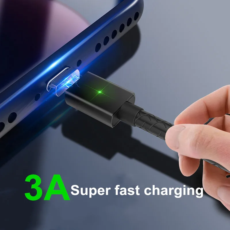 Магнитный Micro USB кабель Vanniso для быстрой зарядки 3 А для Xiaomi mi9 huawei samsung A70, Магнитный зарядный кабель usb type-C для мобильного телефона