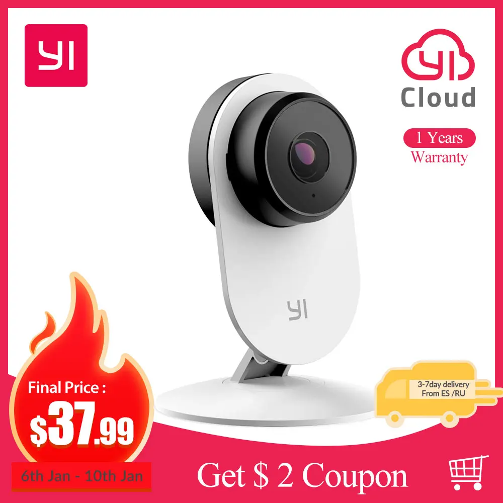 YI Smart Home Camera 3 AI-Powered IP Security Surveillance System Indoor House Cam with Human Detection Two-Way Audio Monitor