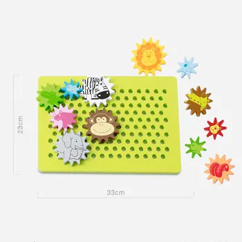 

Wooden Magic Gears Building Blocks Bricks 3D DIY Funny Educational Mosaic Toy For Kids Educational Toy For Children Gift