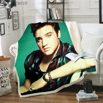 

Throw blanket Elvis Presley 3D Velvet Plush Blanket Bedspread For Kids Girls Sherpa Blanket Couch Quilt Cover Travel 03