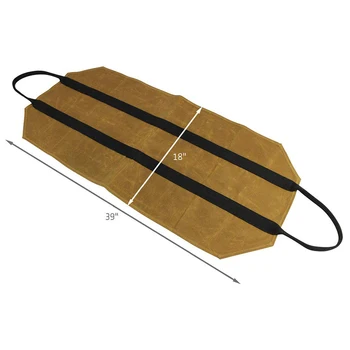 

1*Handbag Firewood Carrying Log Carrier Bag 16oz Waxed Canvas Fireplace Stove Wood Holder Helpful