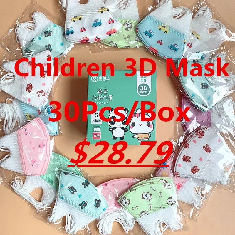 

30Pcs/Box Kids Disposable Mask PM2.5 Child's Face Mask Cartoon Protective Anti Droplet Dustproof Mask for Boys and Girls