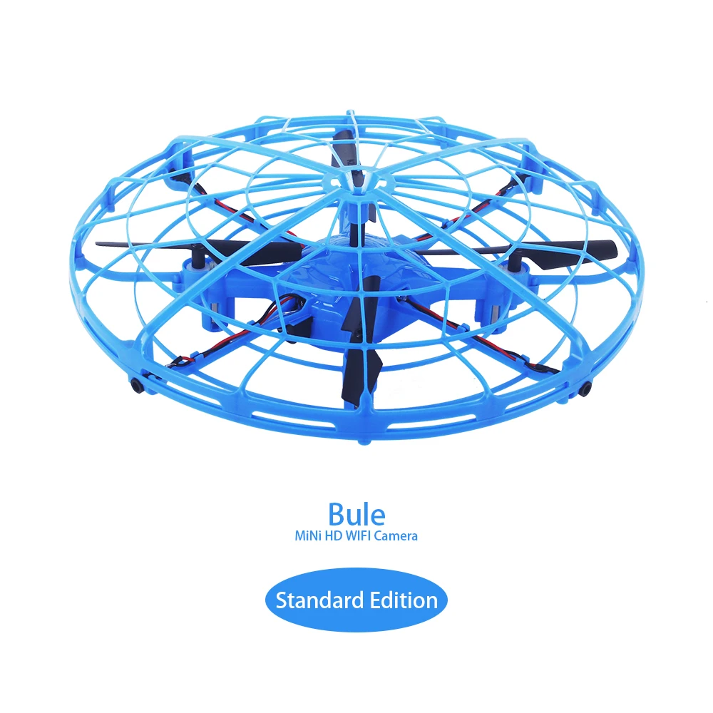 Blue Standard F66 мини-Дрон, новейшие часы с одной рукой, Радиоуправляемый Дрон, светодиодный светильник, датчик жестов, НЛО, HD камера, Дрон, самолет, Квадрокоптер, игрушка для детей - Цвет: Blue Standard