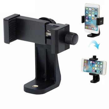 

Adjustable Clamp Universal Smartphone Tripod Adapter Cell Phone Holder Mount Adapter Fit All Phones Rotates Vertical Horizontal
